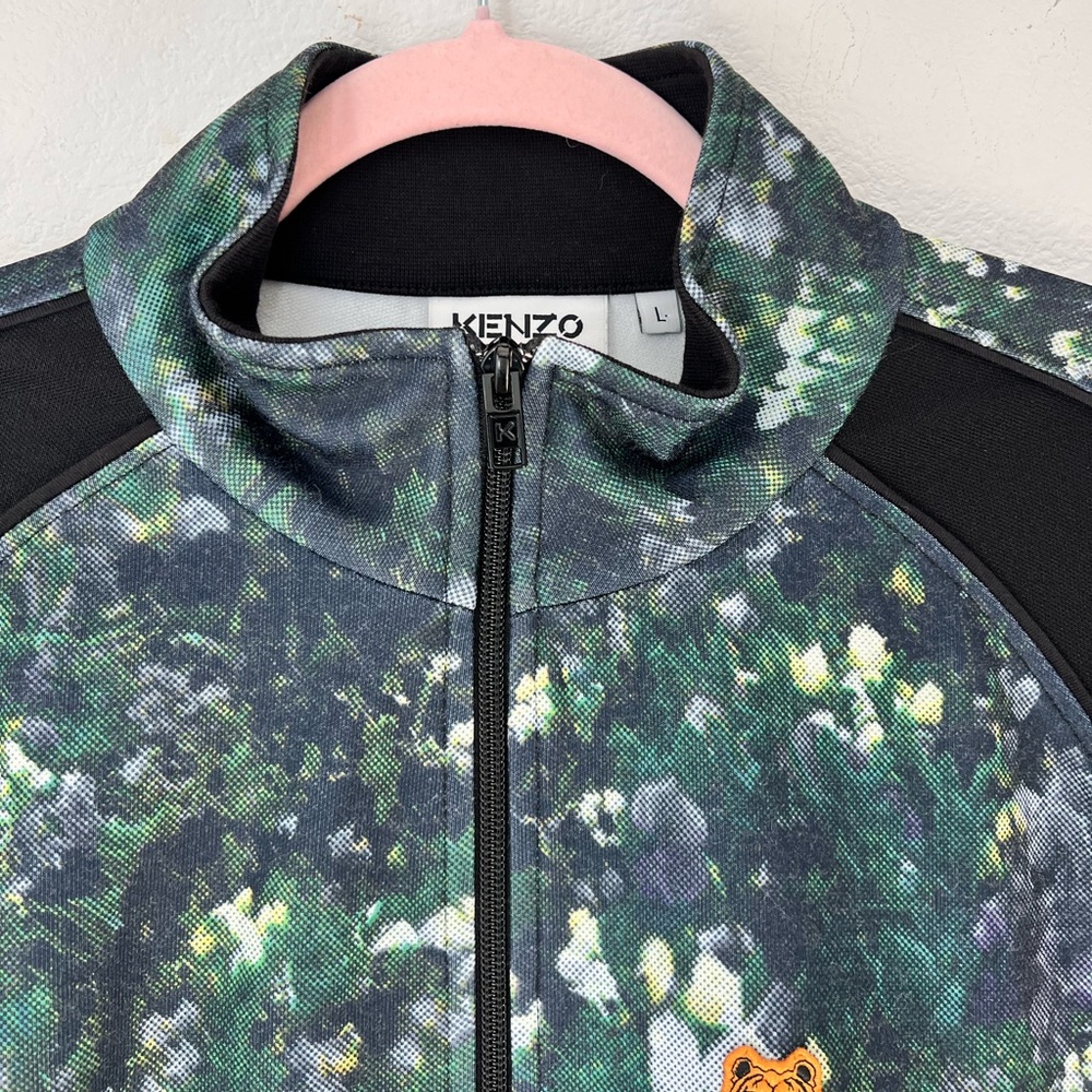 Kenzo Green Floral Track Jacket Zip Up Men’s Designer Jacket Large Queen Latifah - Picture 6 of 10